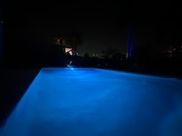 Great space and lighting for a night swim.