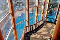 Heading down to the pool following a hearty buffet breakfast