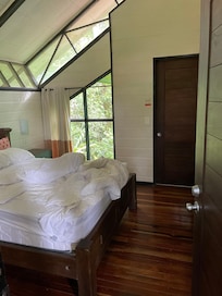 Only a bed and bathroom. Fine for jungle life but not for the price.