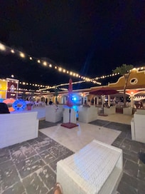 shopping center connected to resort