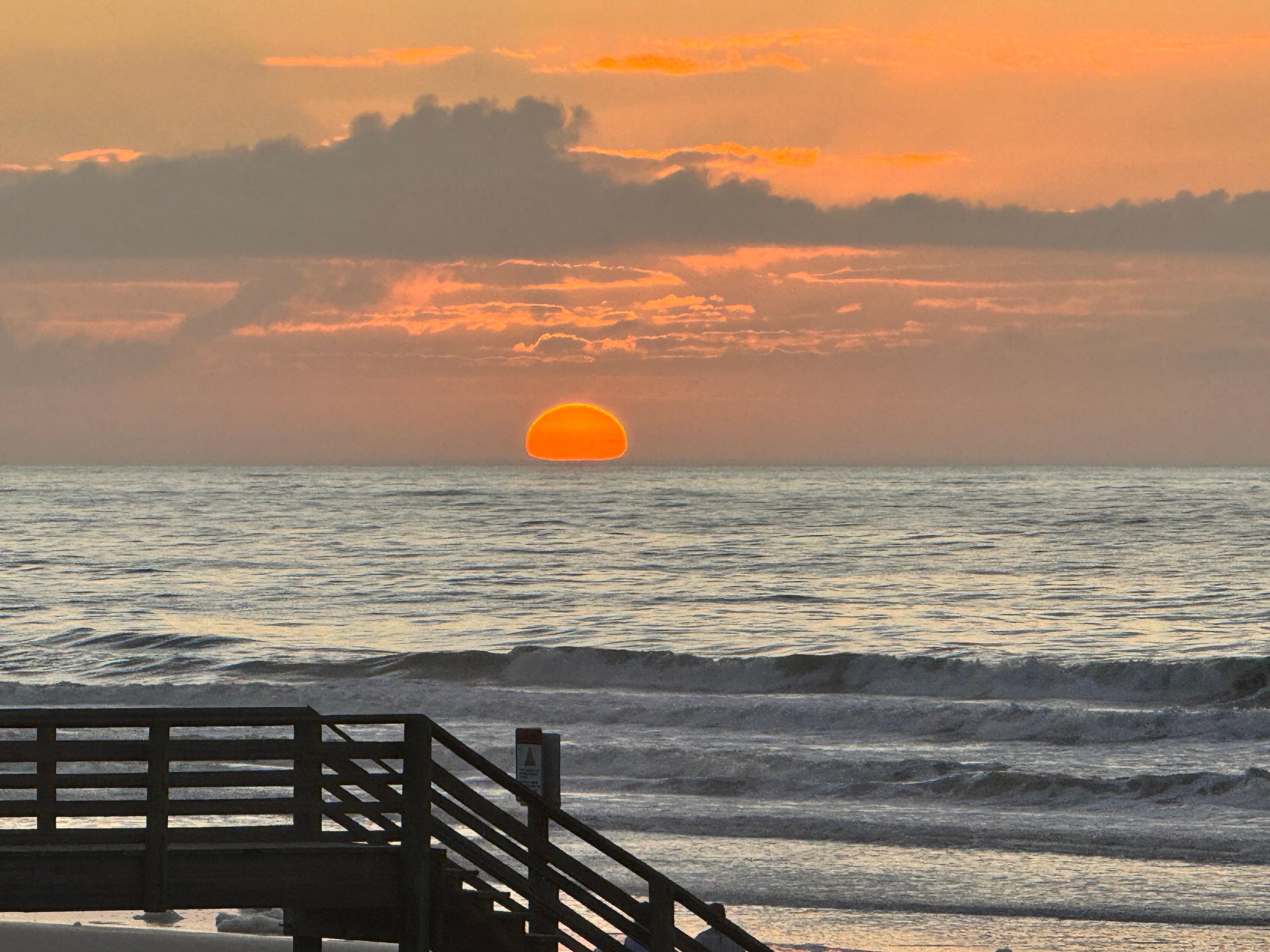 Sunrise view from front porch. 