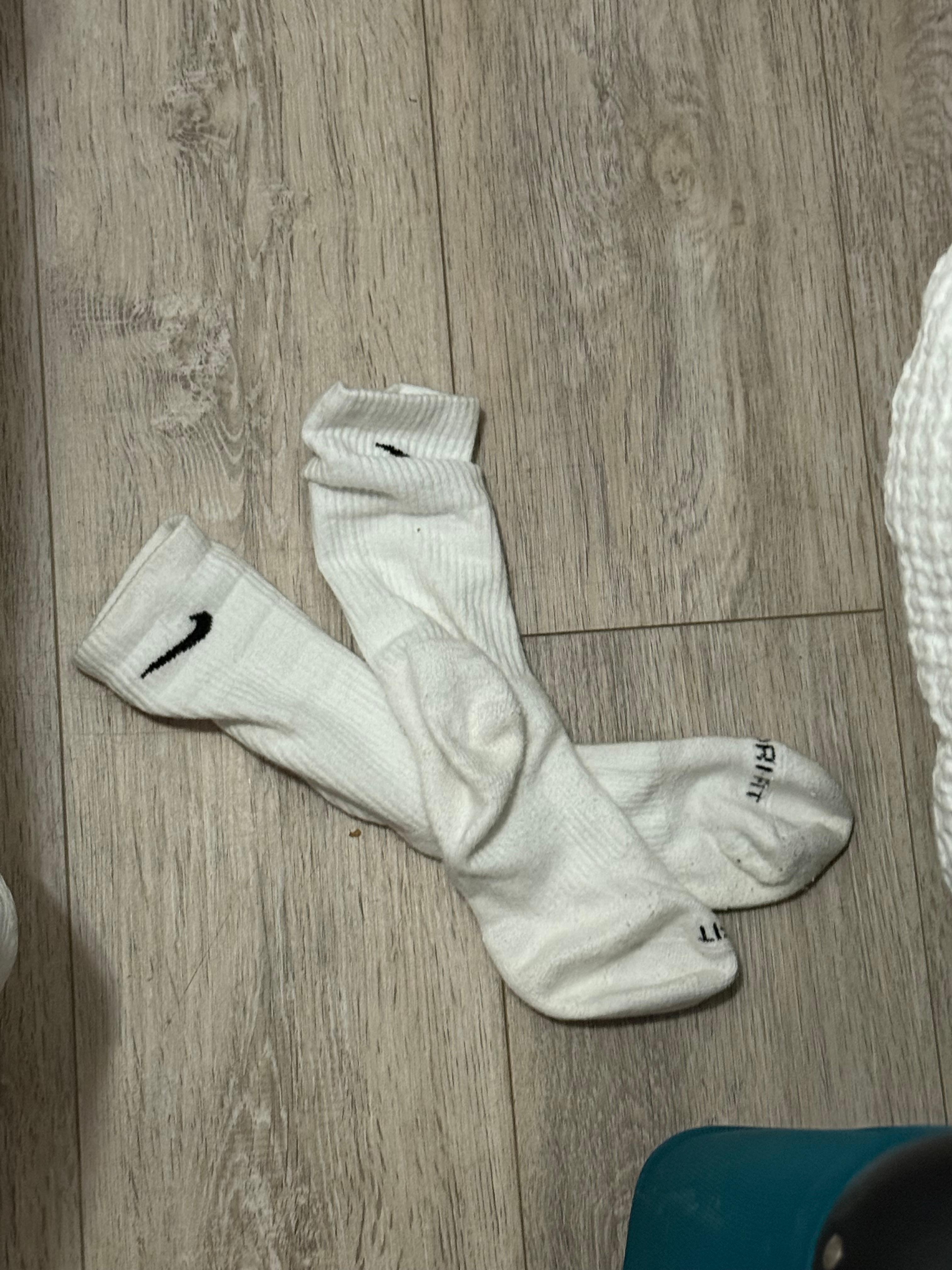 Dirty socks under the bed upon arrival.
