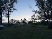 Sunset out behind the cottage.