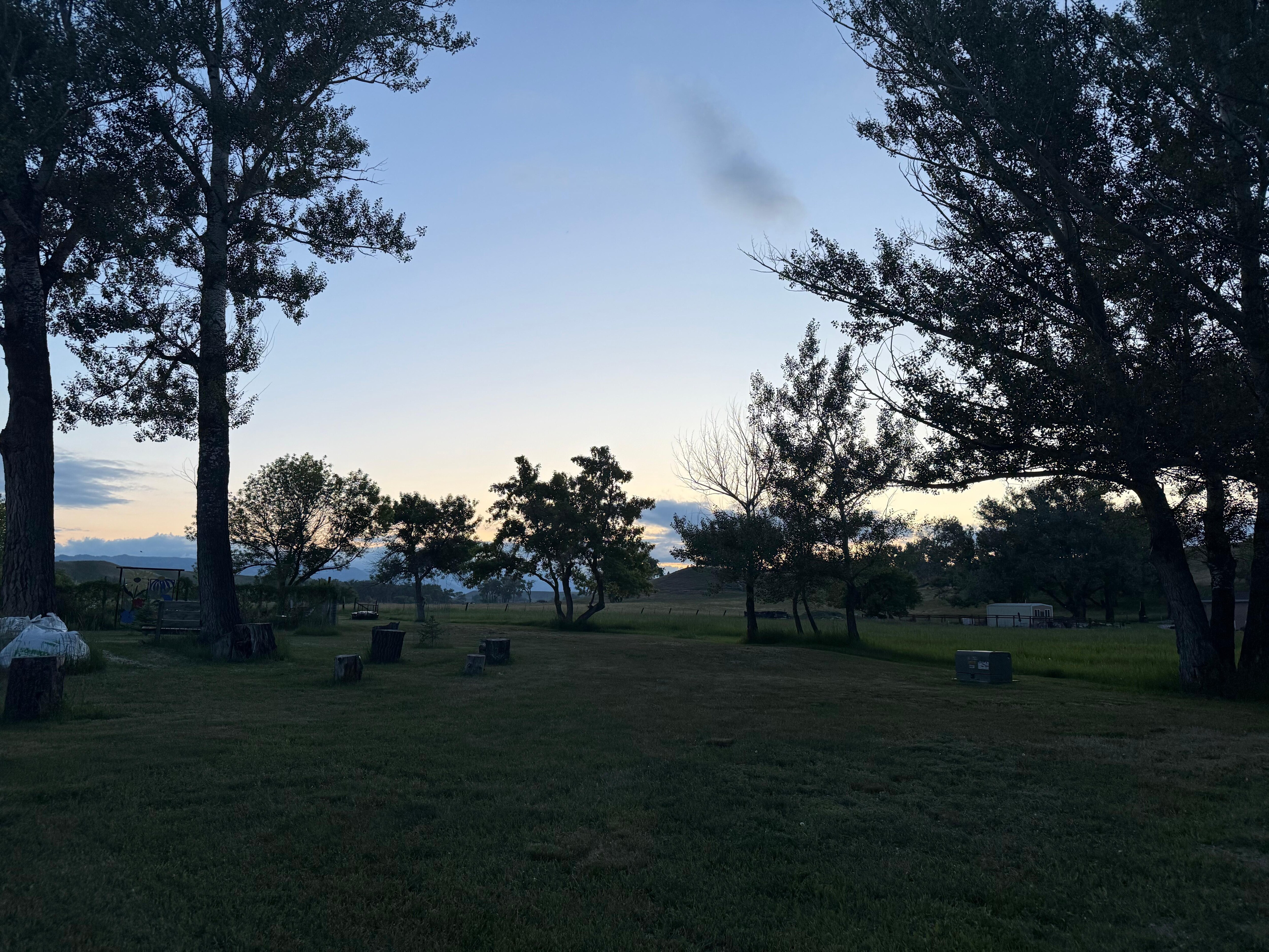 Sunset out behind the cottage. 