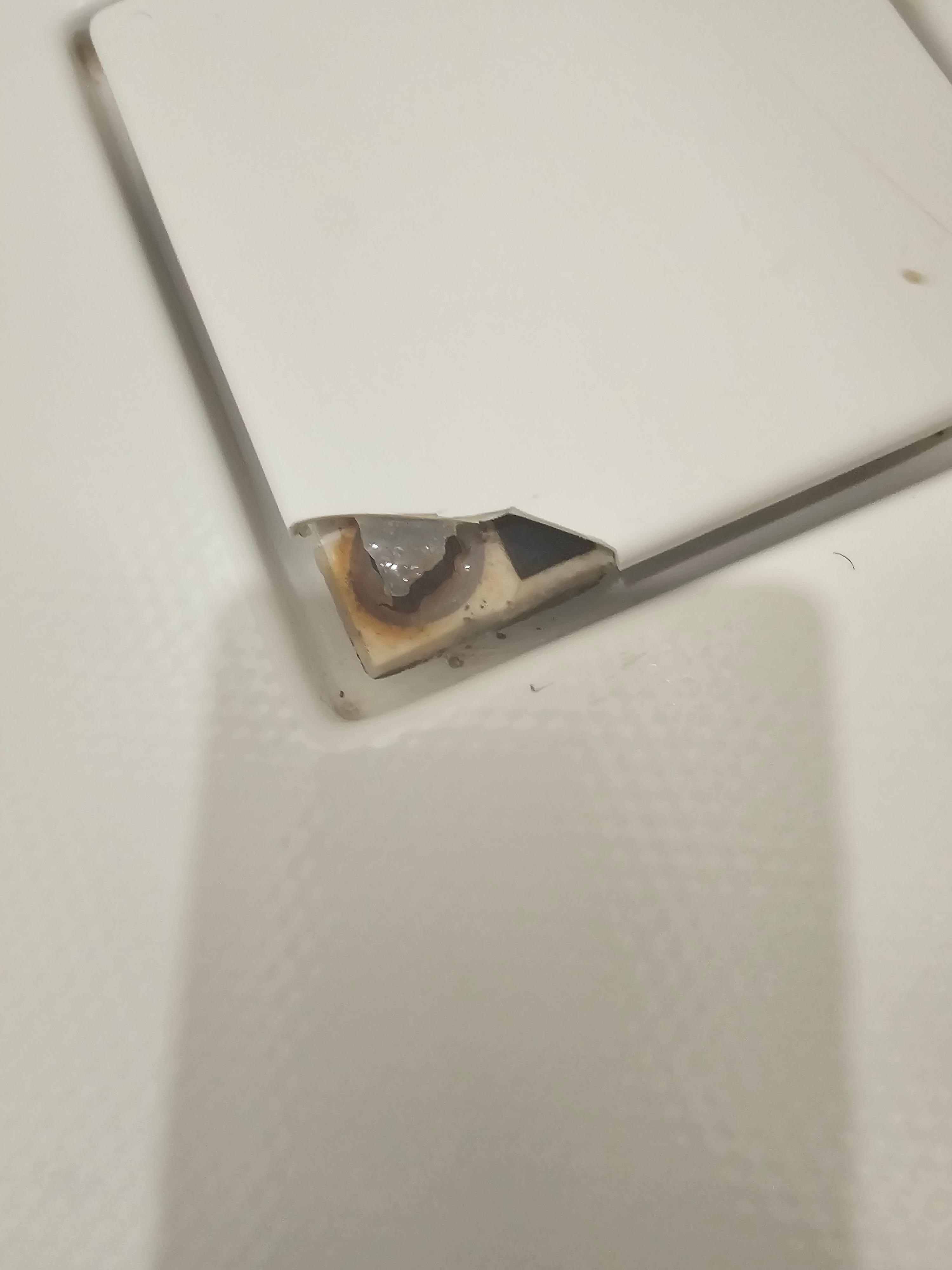 Shower in the new room after moving us from a room with a dirty shower.