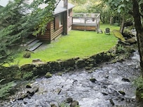 The creek/ river runs right around the property.