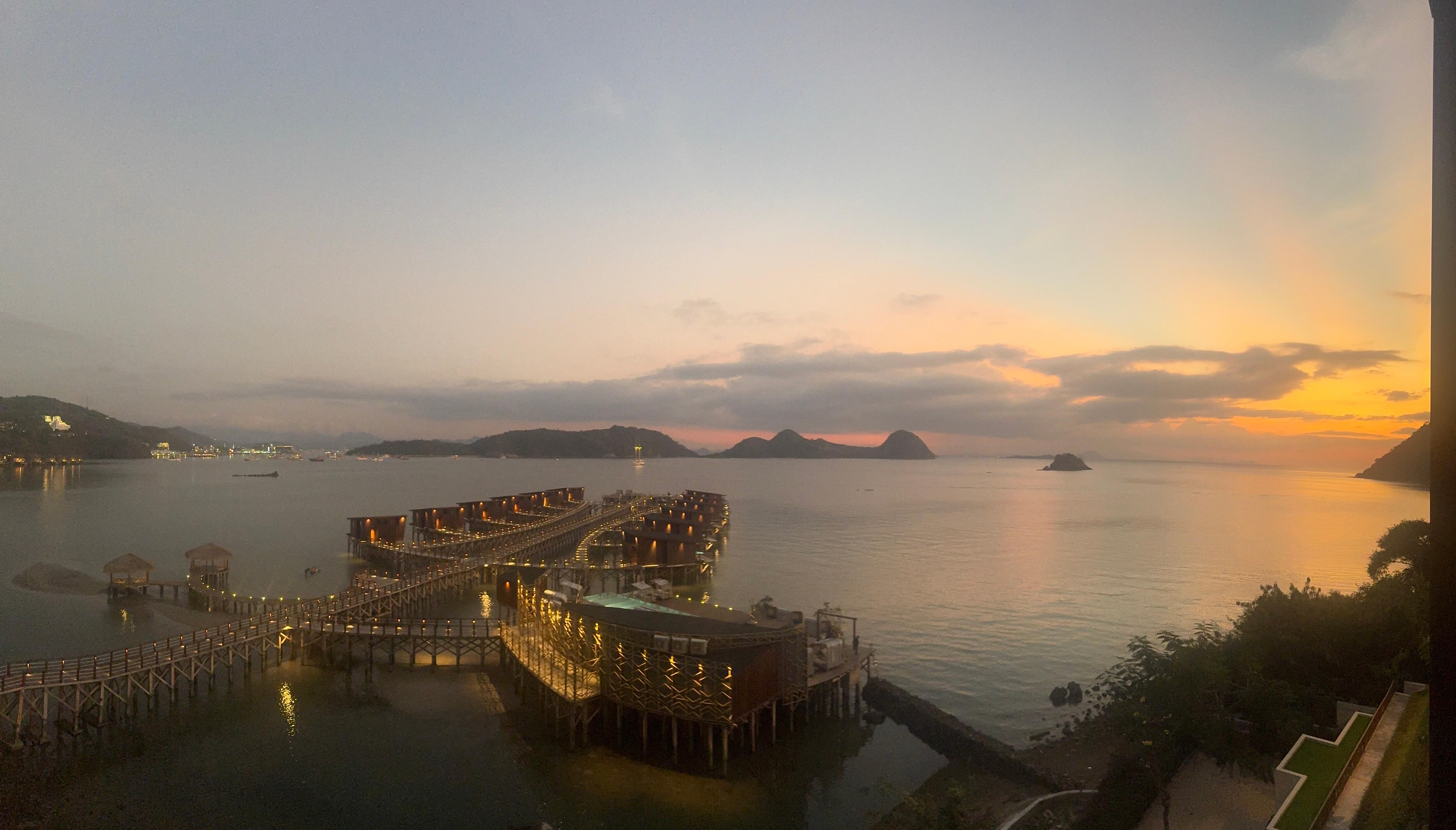 Sunset view from the room. Great room service. . 
