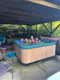 Enjoying some time in the hot tub