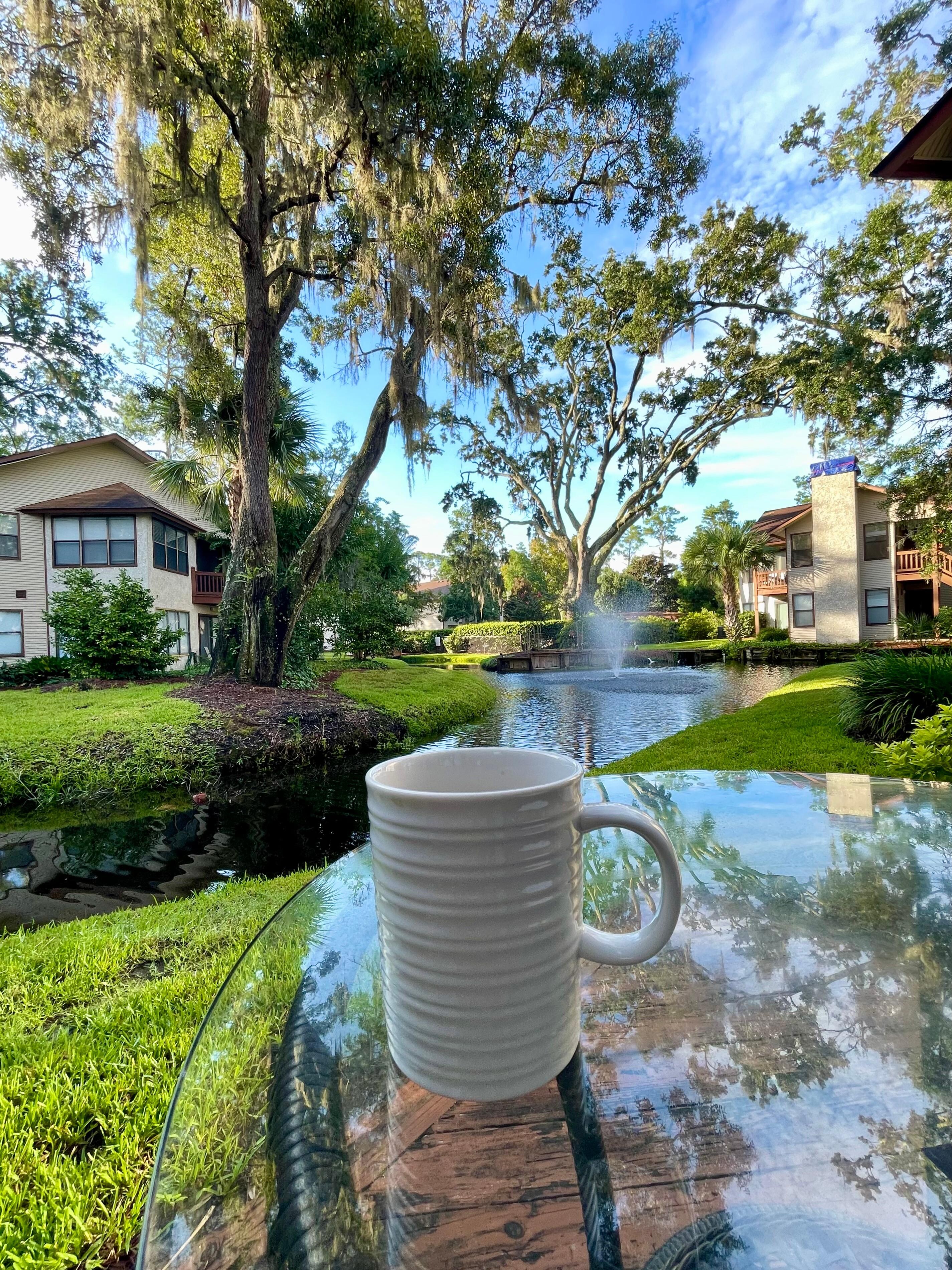 Morning coffee on back patio
