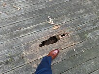 Hole in deck