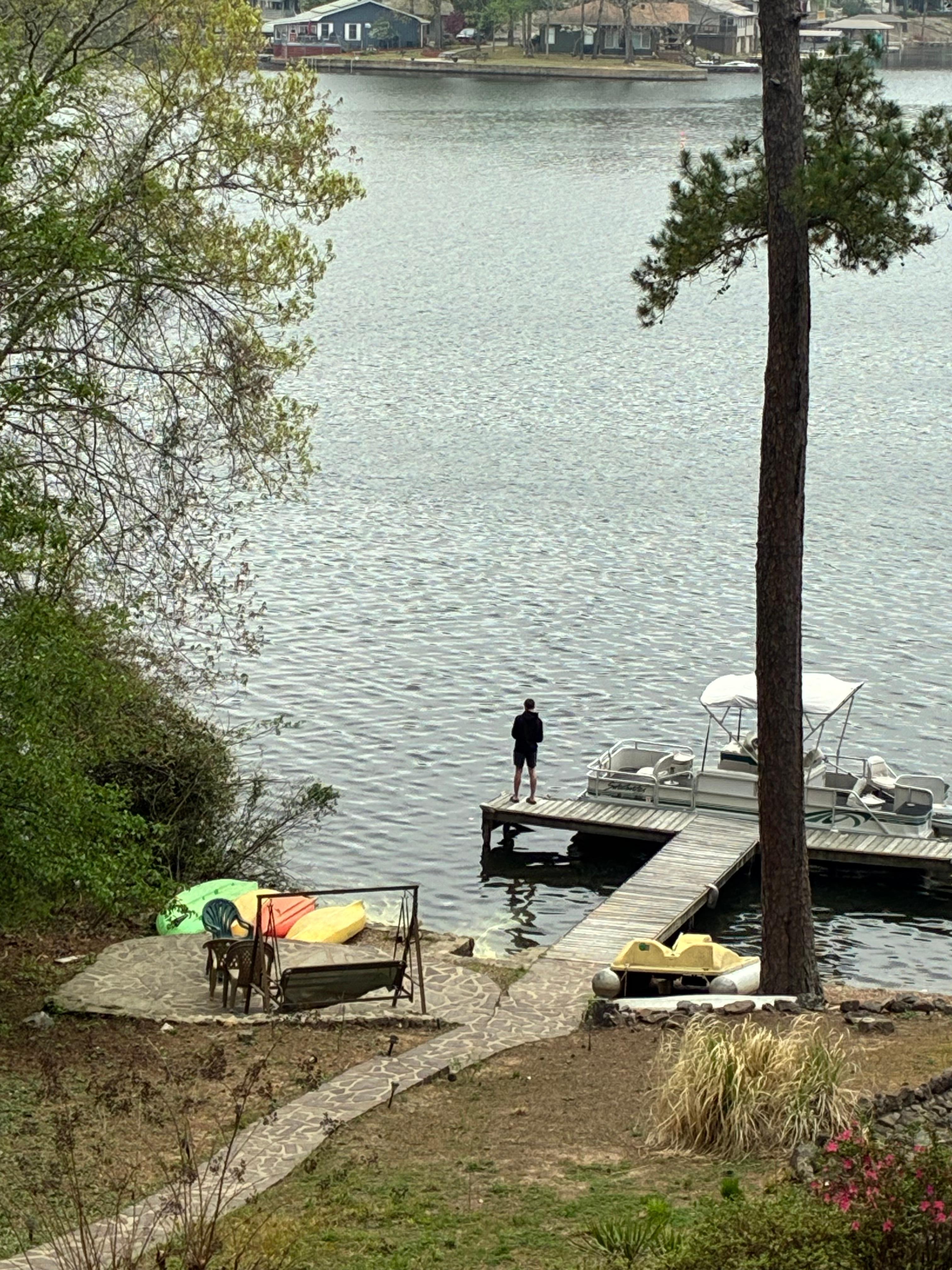 The boys enjoyed fishing off the dock.