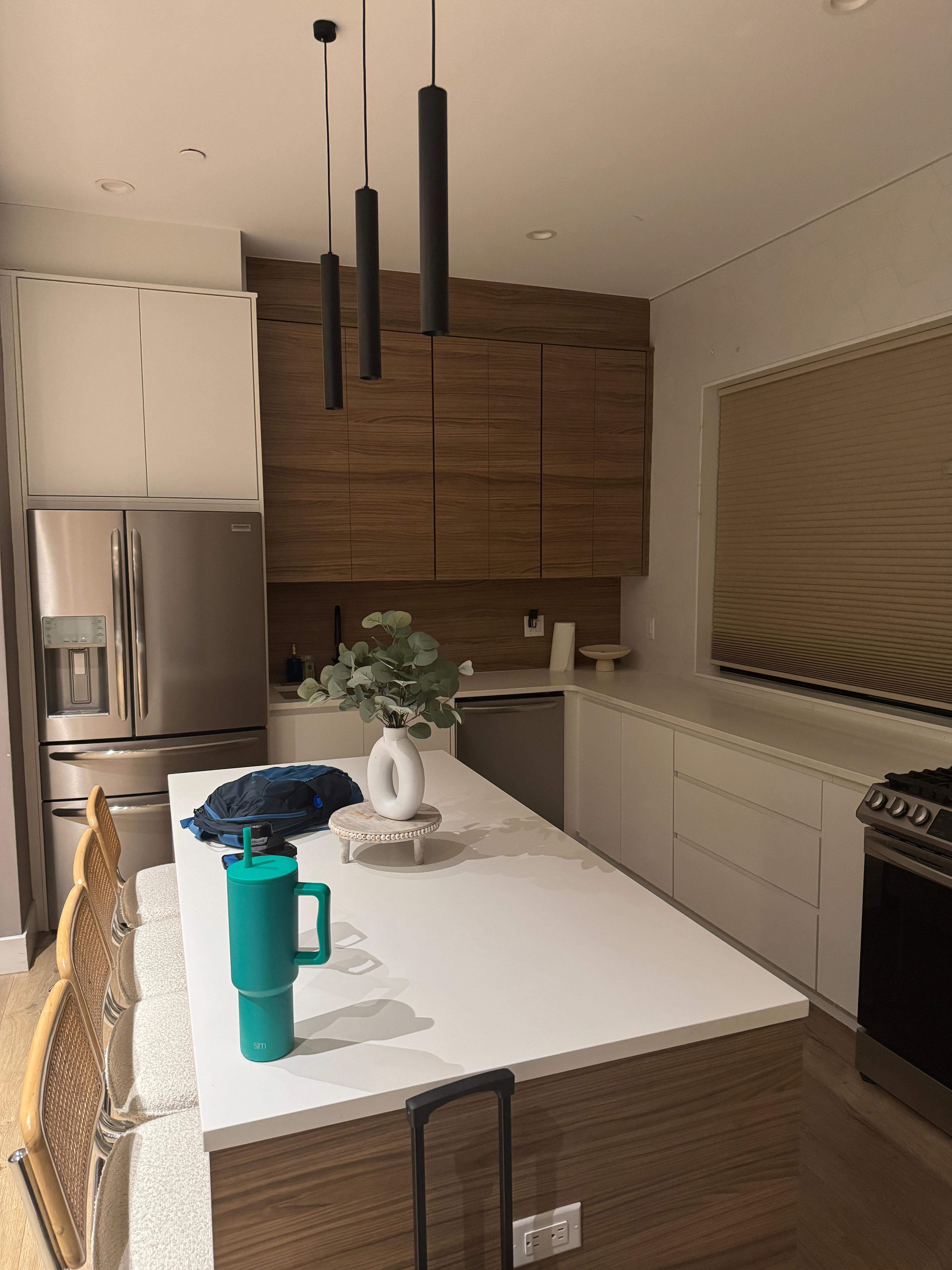 Kitchen. Necessities to cook but not a lot of dishes or amenities. 