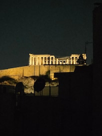 View from our balcony at night.
