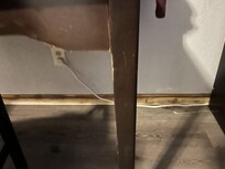 Filthy baseboard and floor