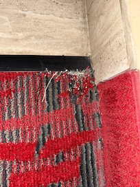 Frayed carpet