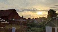 Sonnenuntergang von der Terrasse.