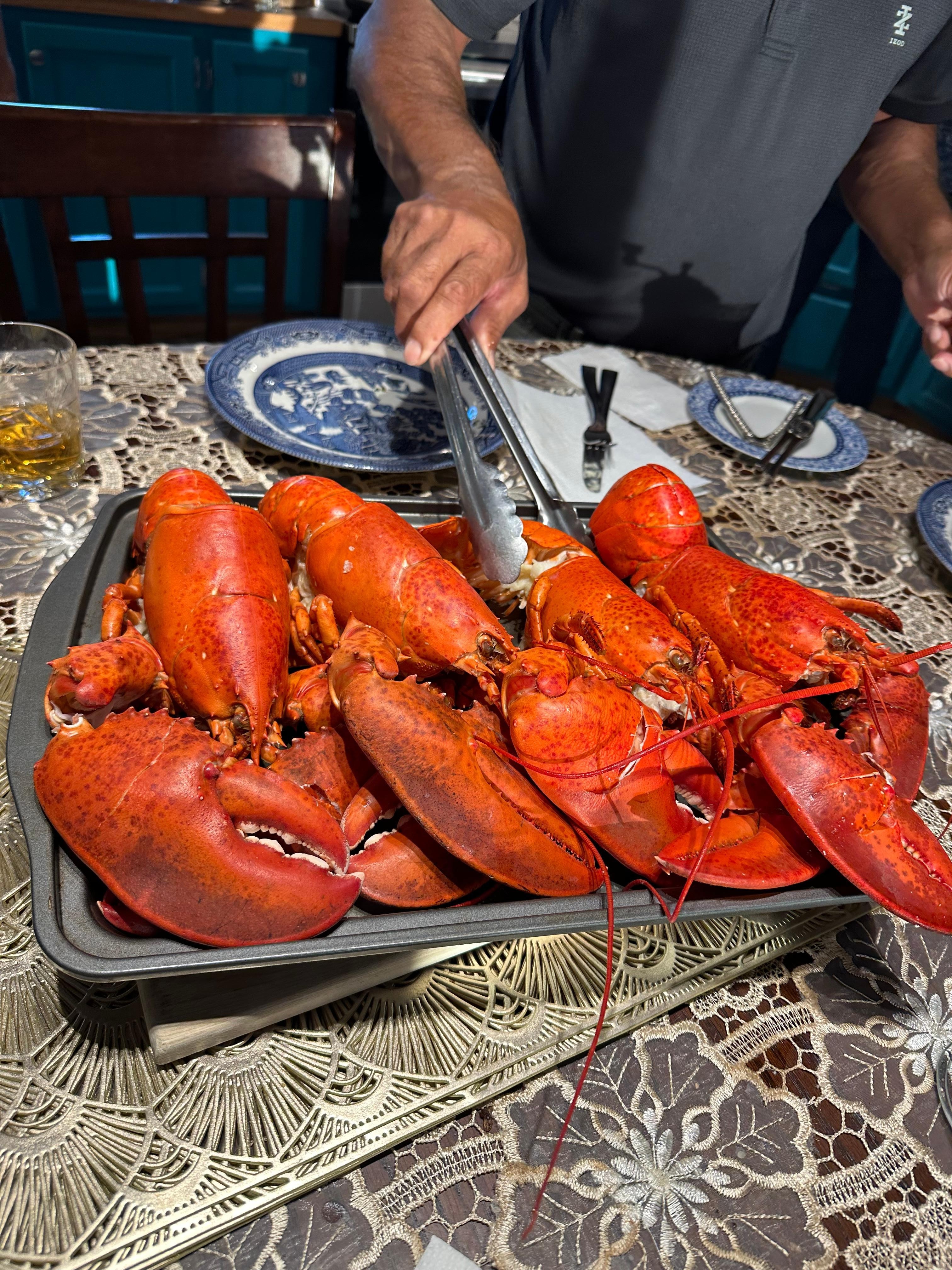 Home cooked Lobster Dinner