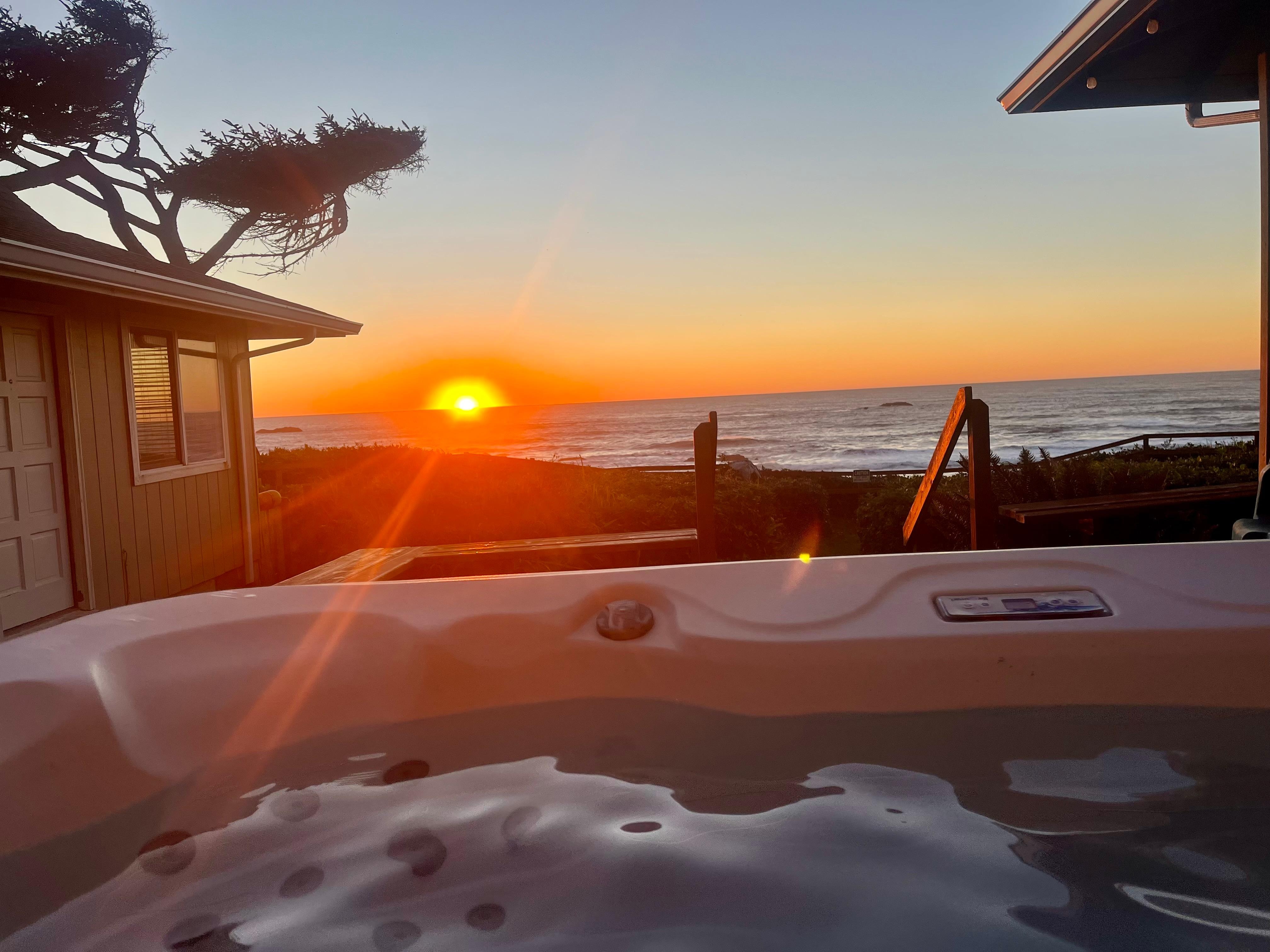 Hot tub sunset 