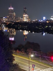 View from room of Charles River and Boston skyline