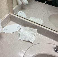 No toiletries or tissues.