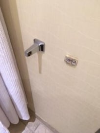 Broken towel rack.