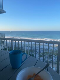 Breakfast on the balcony.