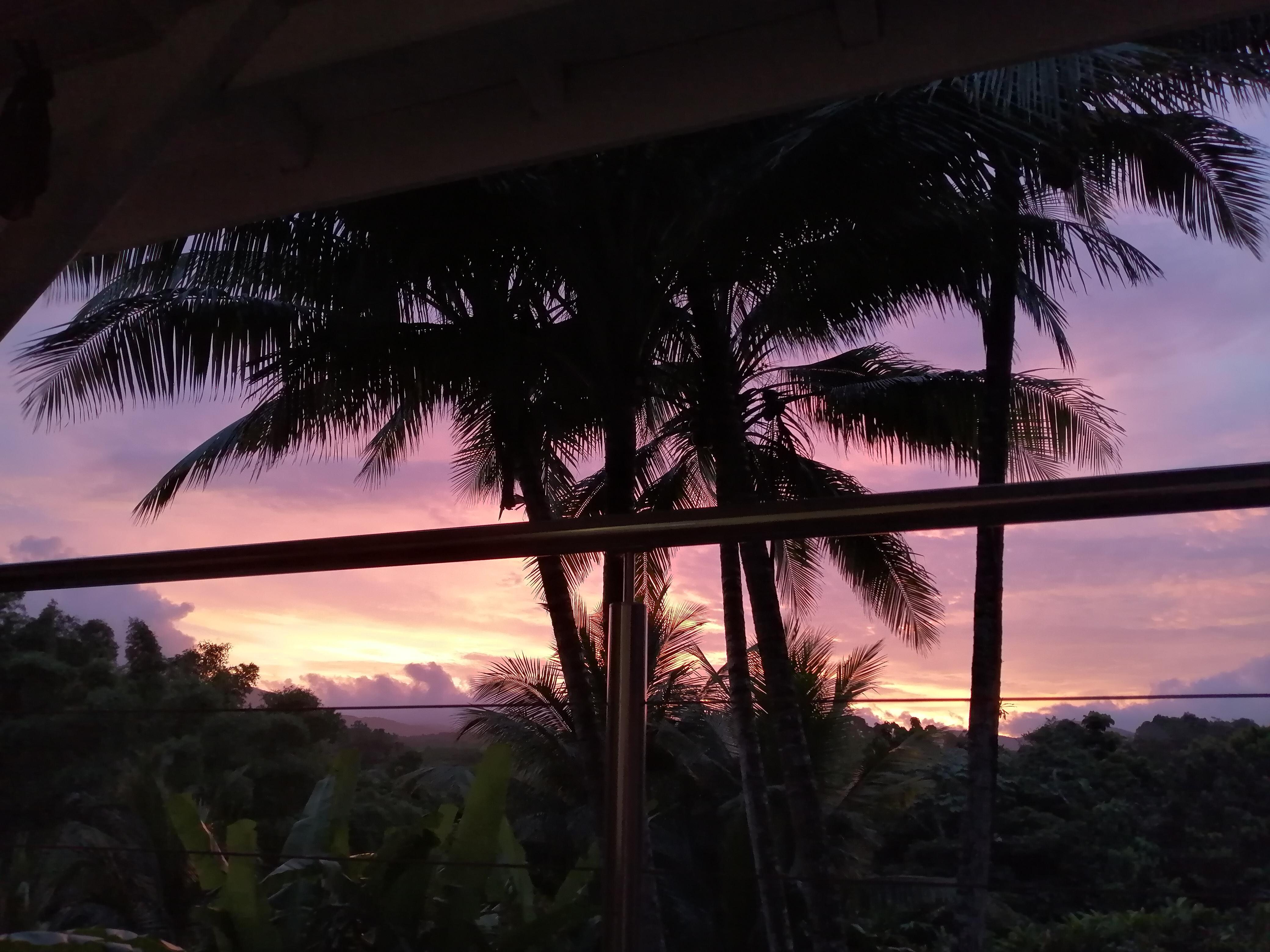 Sunset from the hamac on the terrace