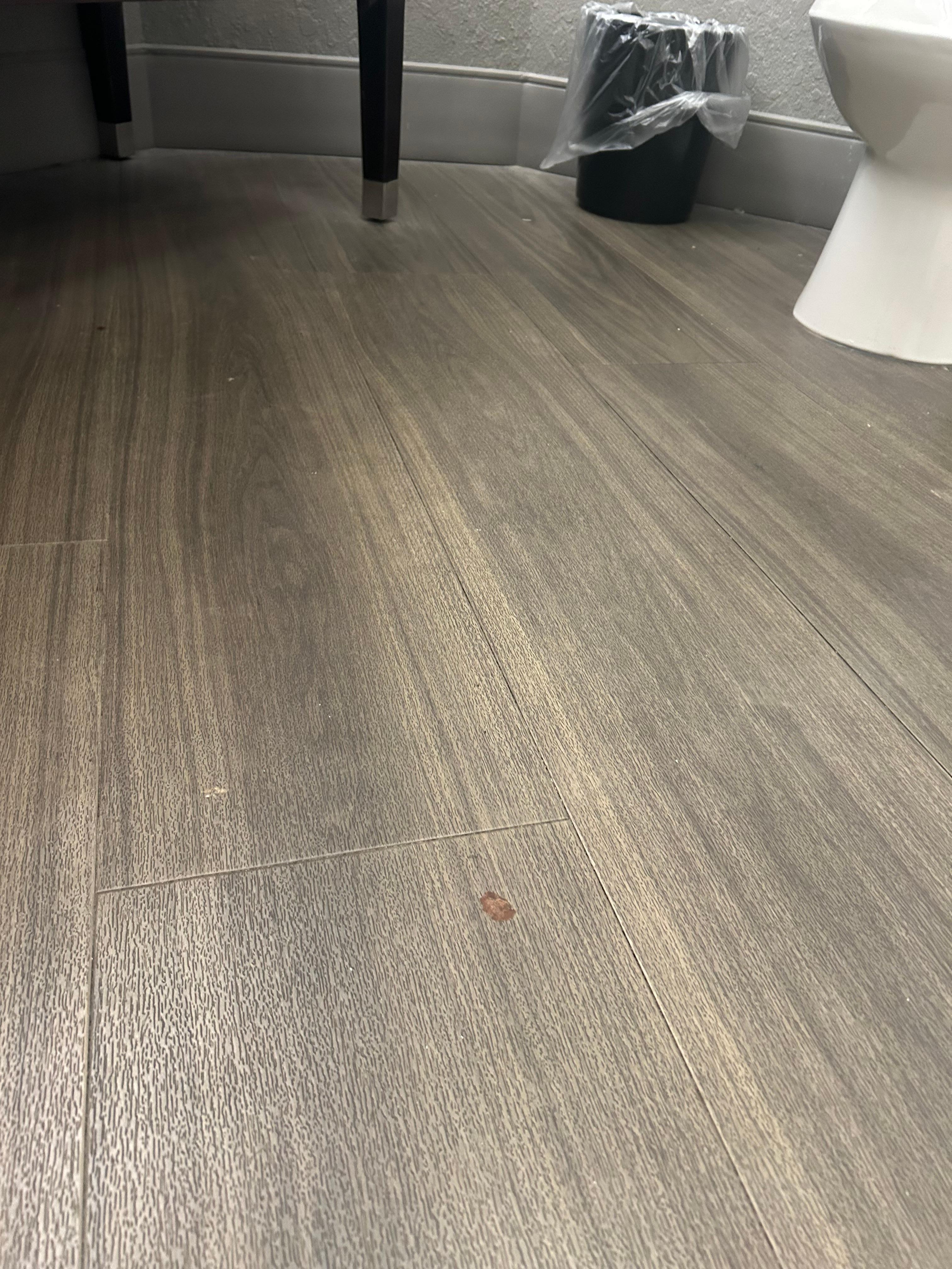 When I first moved in it was like brown poop looking stains on the floor 