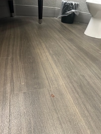 When I first moved in it was like brown poop looking stains on the floor