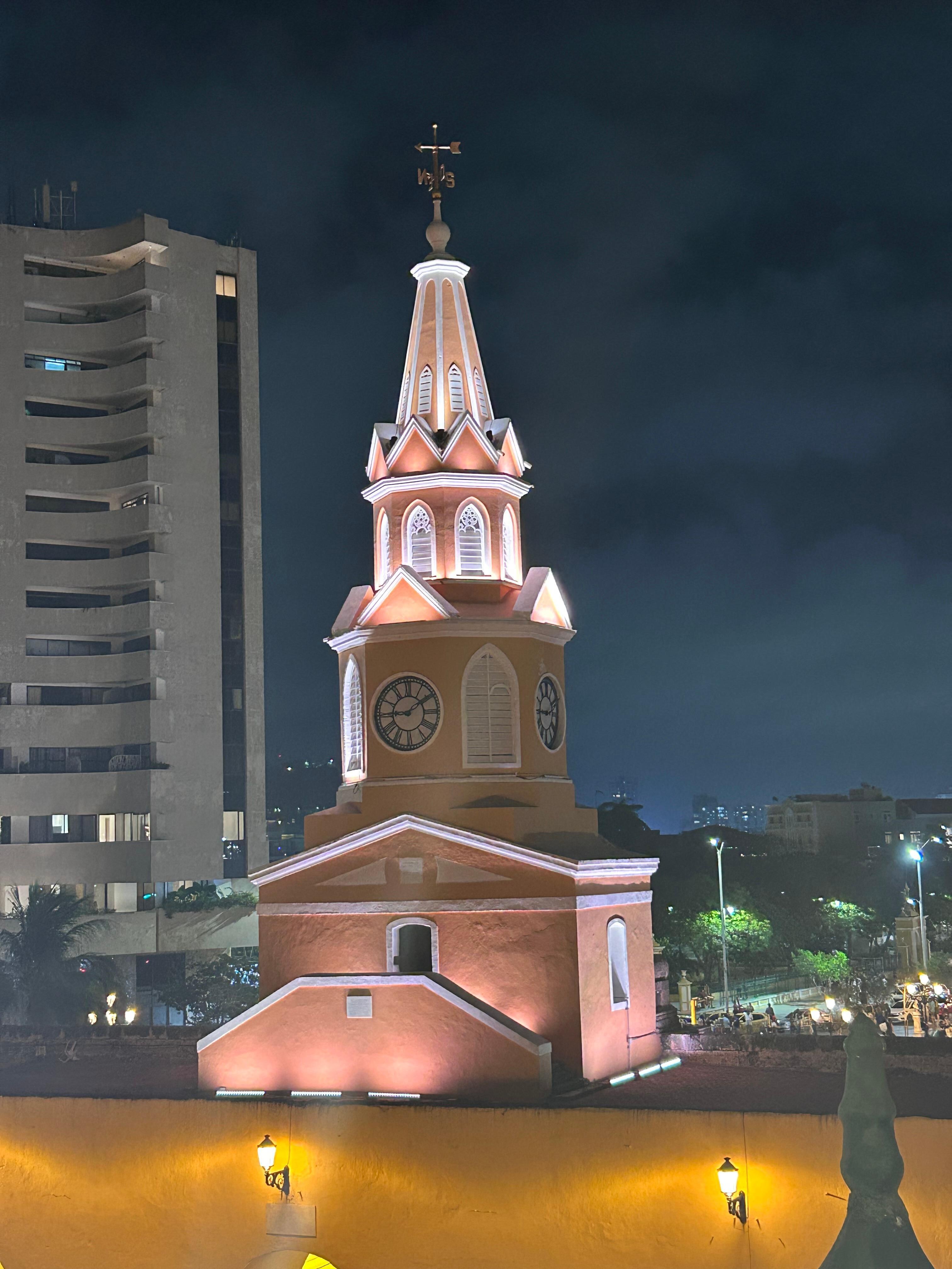 View from the hotel roof at night. 