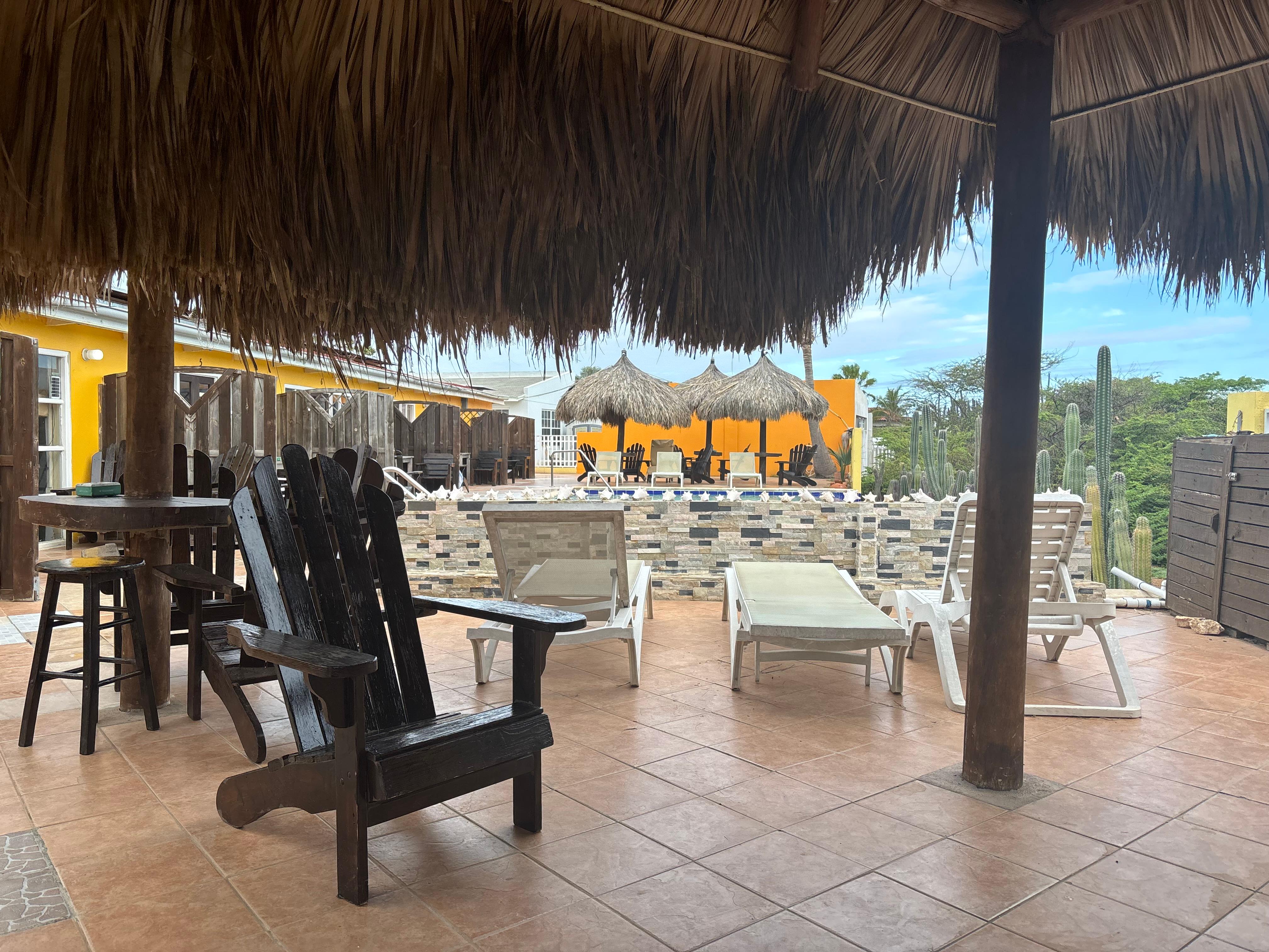 Looking out our room to the pool. 