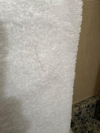 Black hair on hand towel
