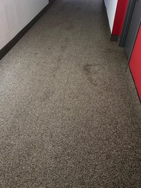 Dark gloomy hallways with stains all over