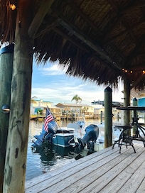 Boat dock and Tiki hut