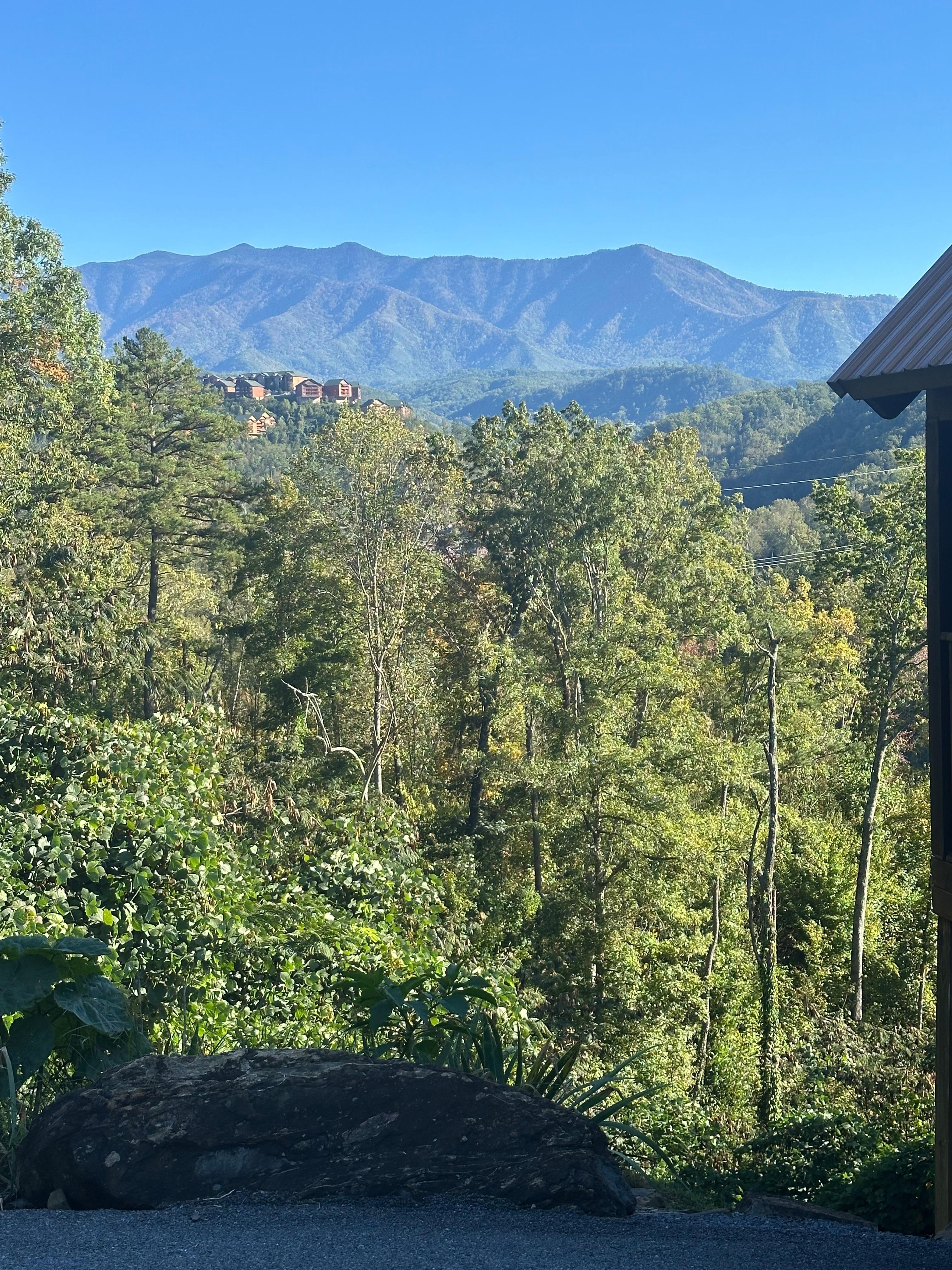  View of the mountain out the back door