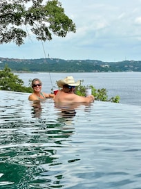 Infinity pool overlooking Lake Travis