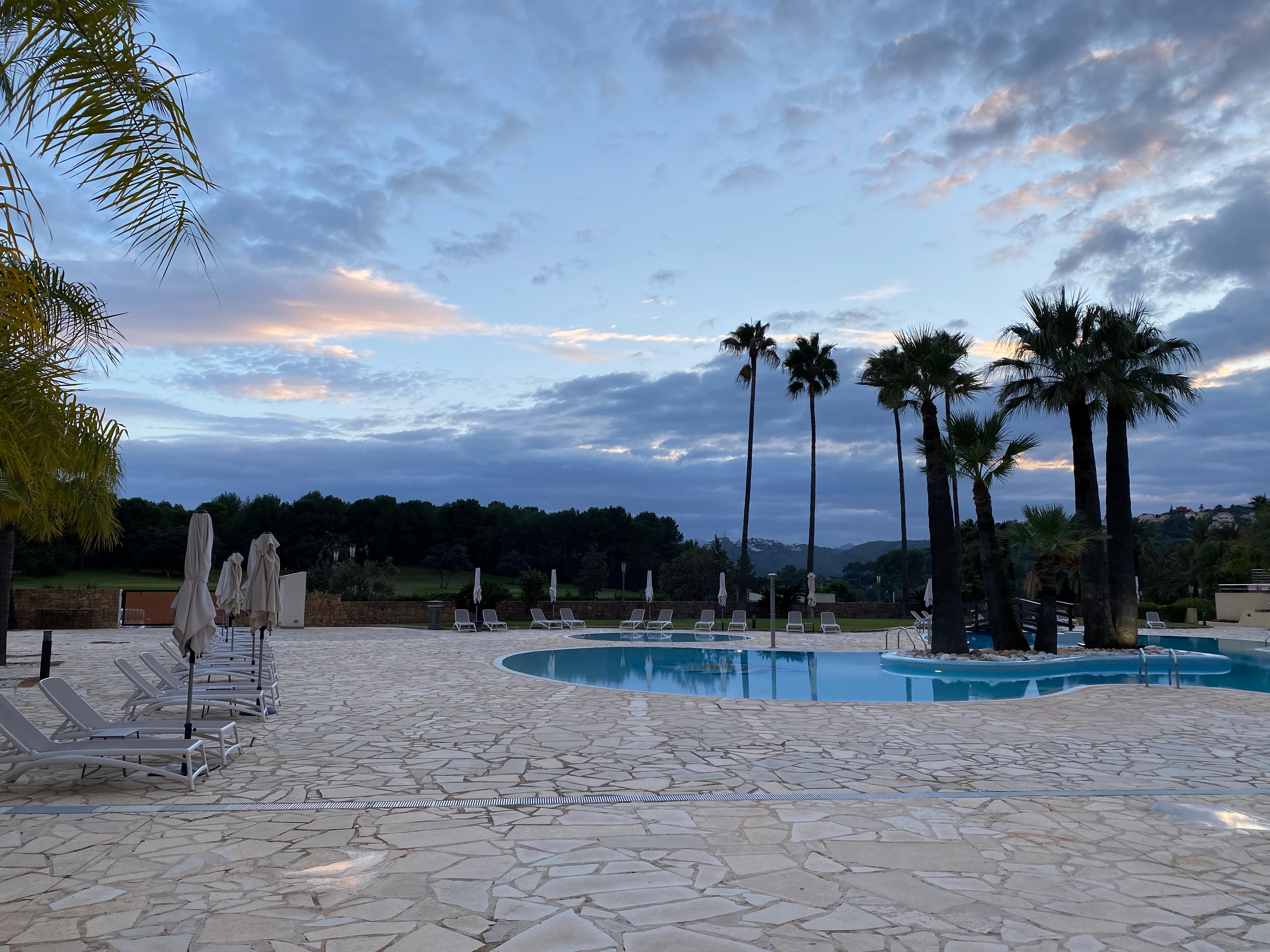 The pool at sunset