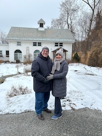 In front of the Carriage House on our way to Church Street.
