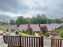 Looking out the sliding door on the back deck