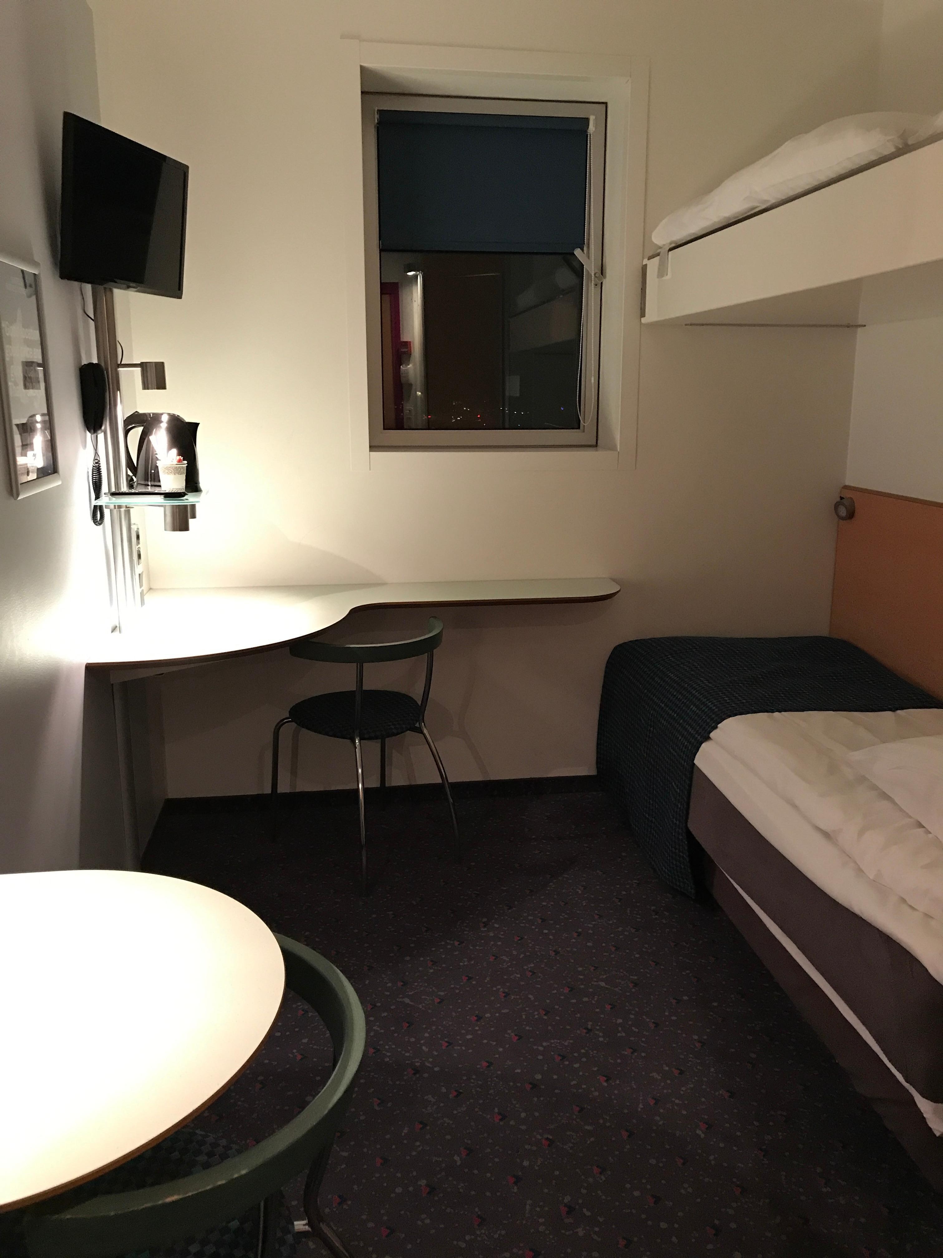 Small room but plenty of counter space and outlets