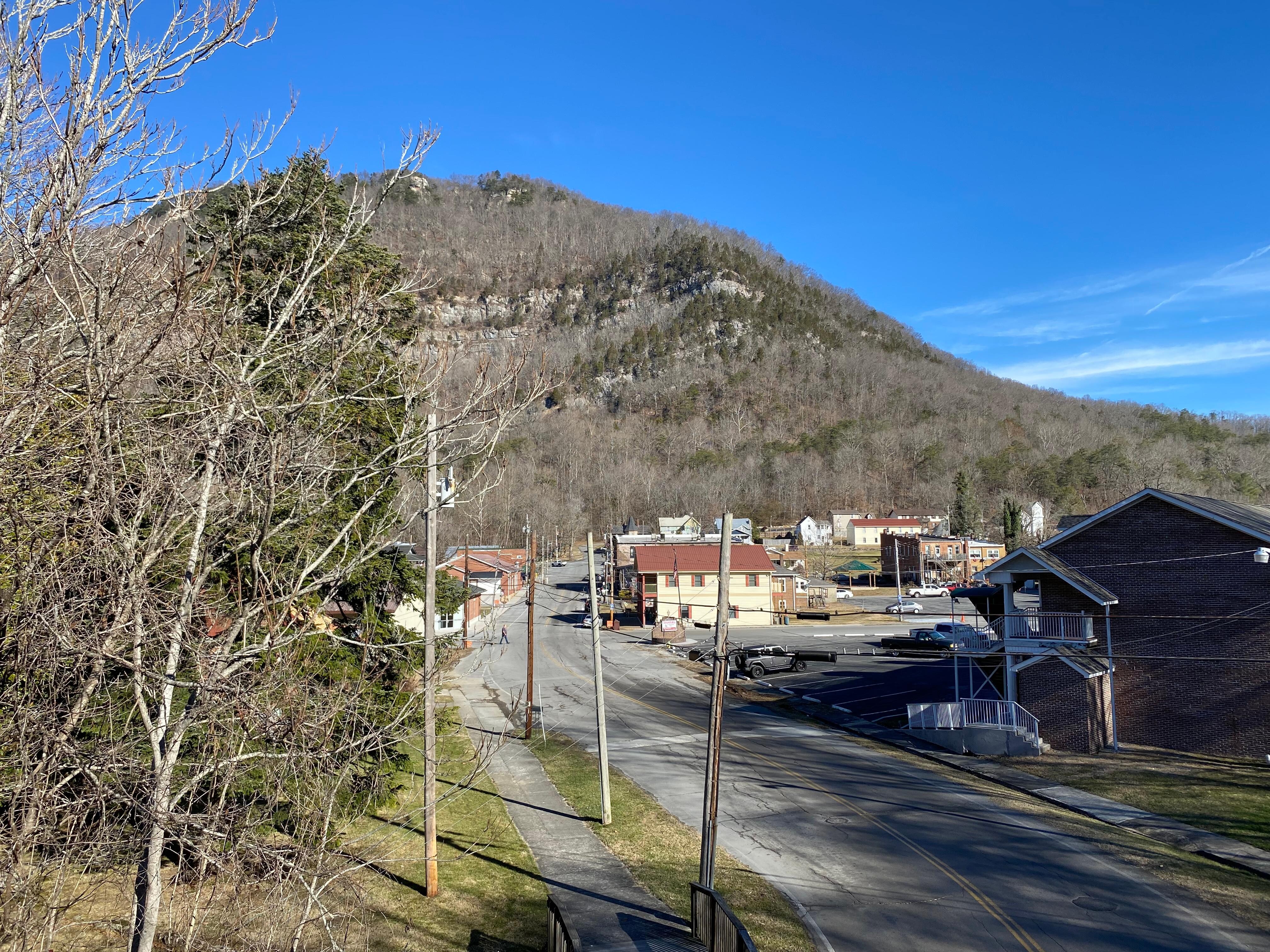 Motel on right.  