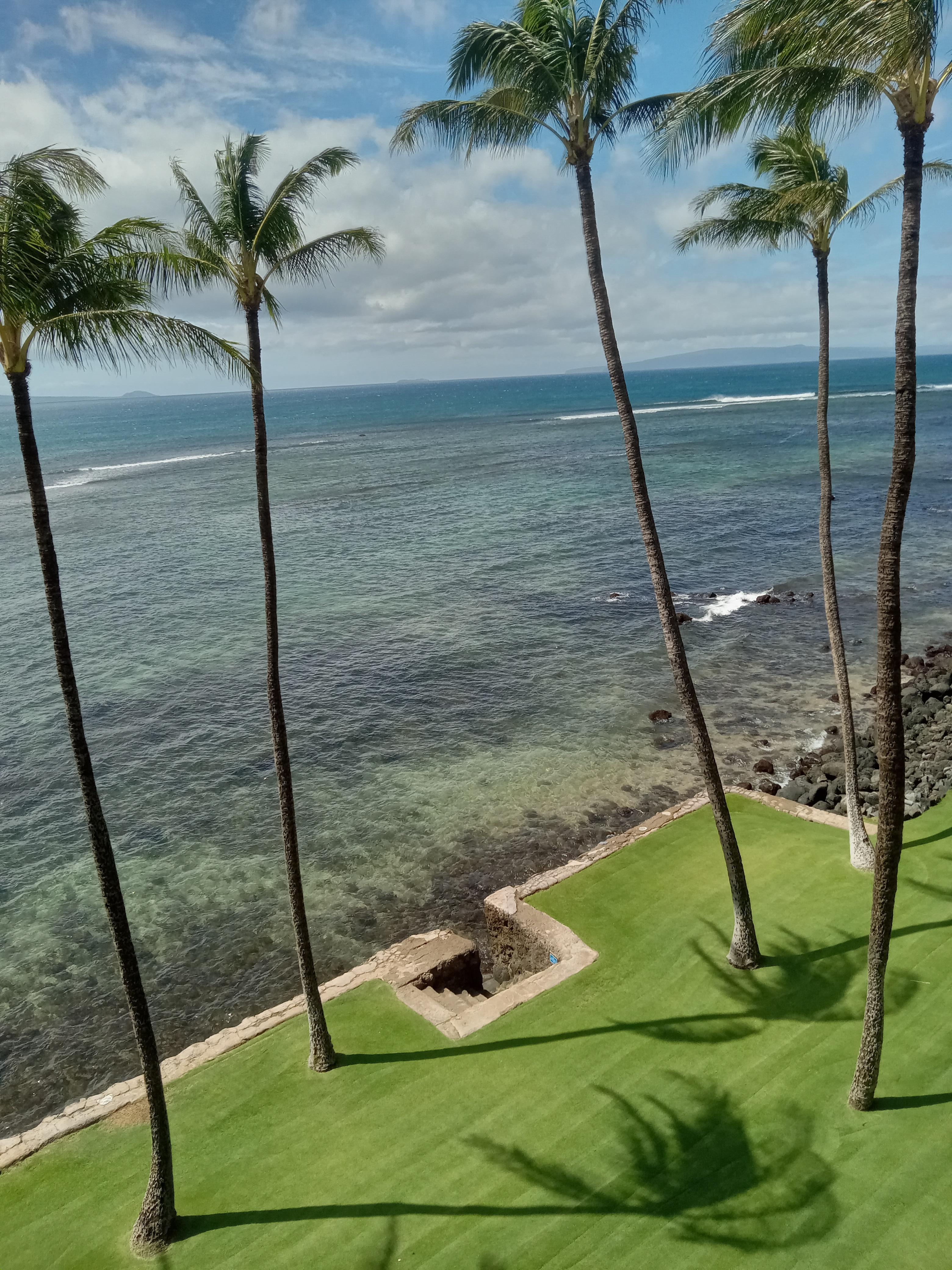View of seawall from lanai. 