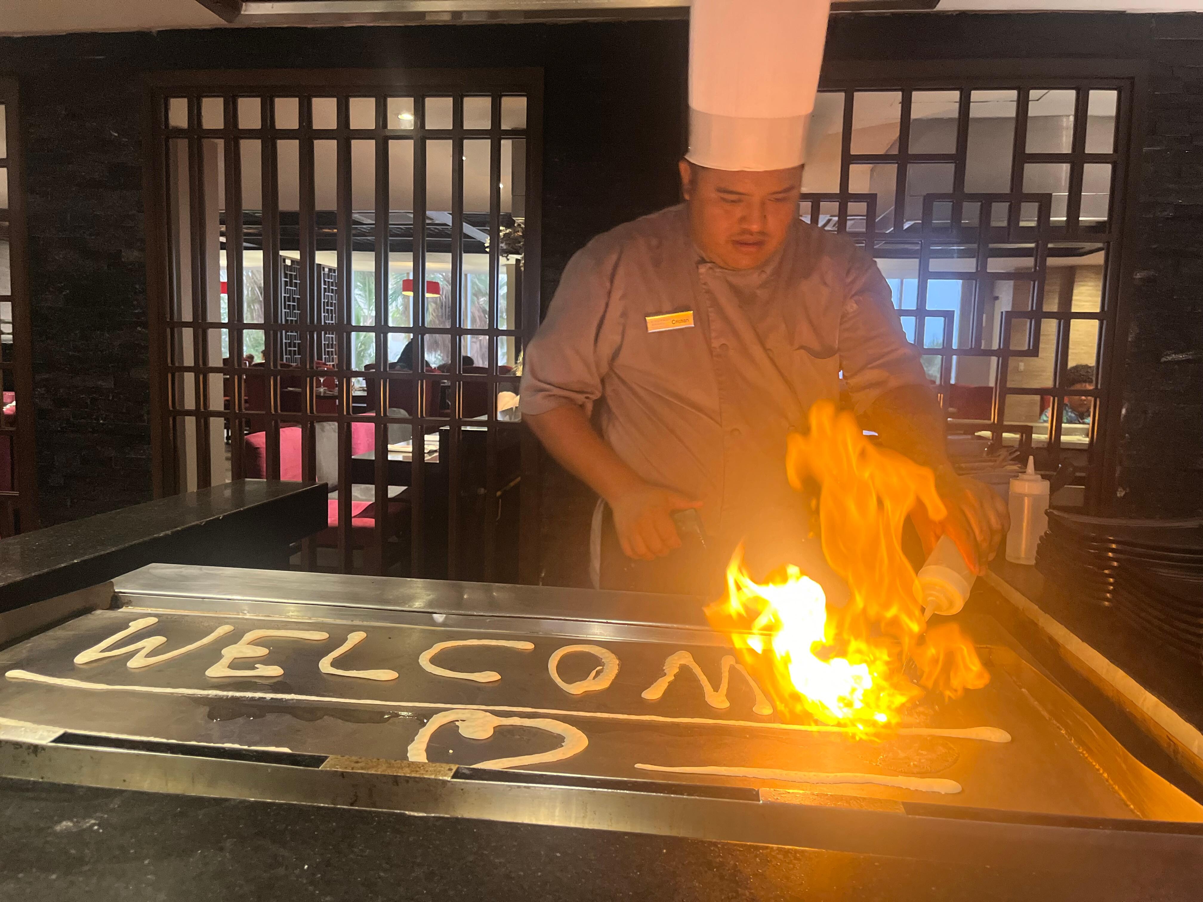 Asian restaurant / this chef was entertaining and made the night so much fun ! We went twice it was so good! 