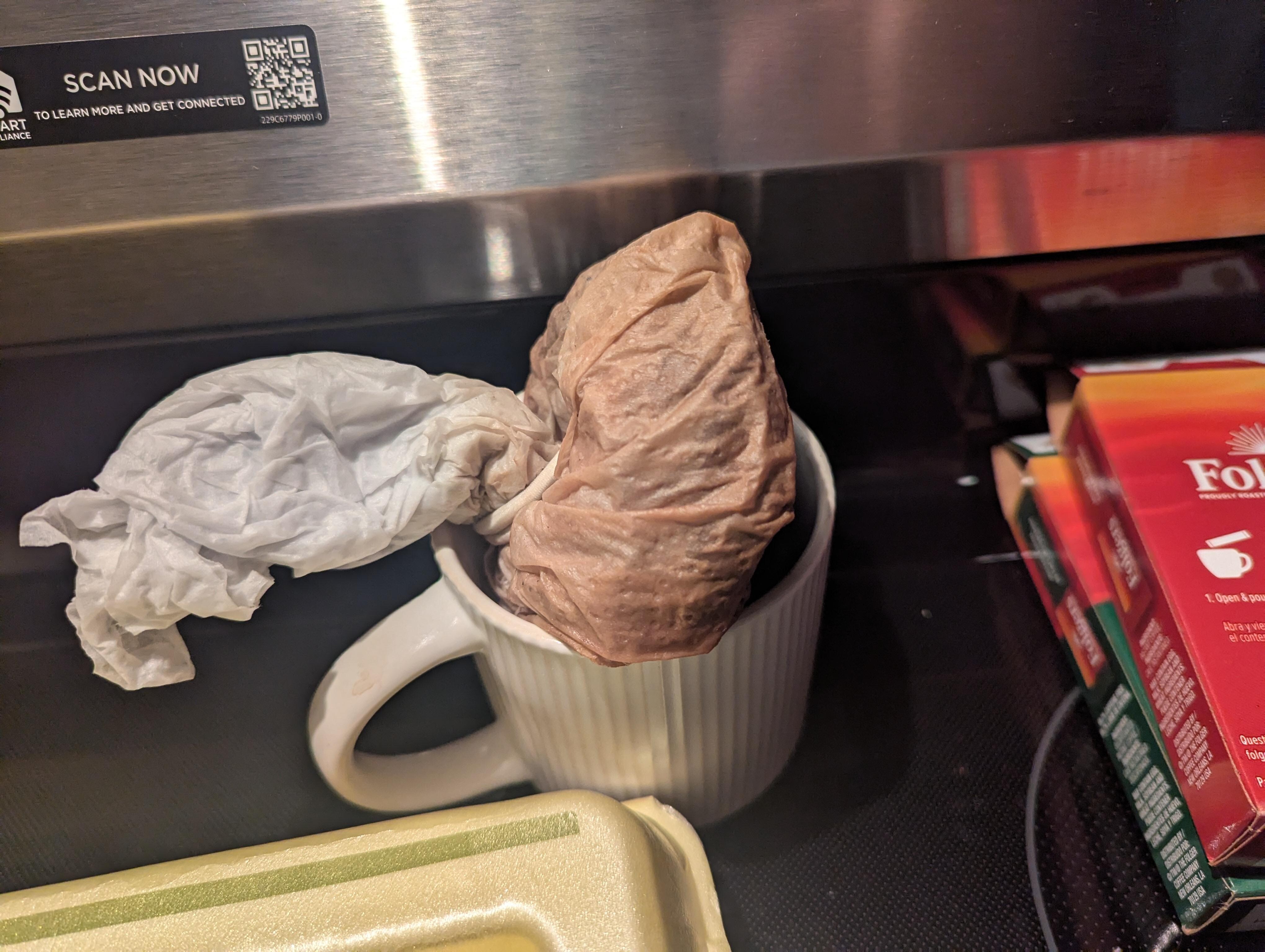 Our makeshift coffee pot...
