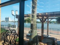 View from lobby overlooking patio