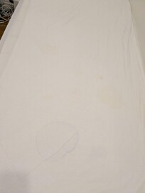 Sheet on the bed...before it was slept in by us!
