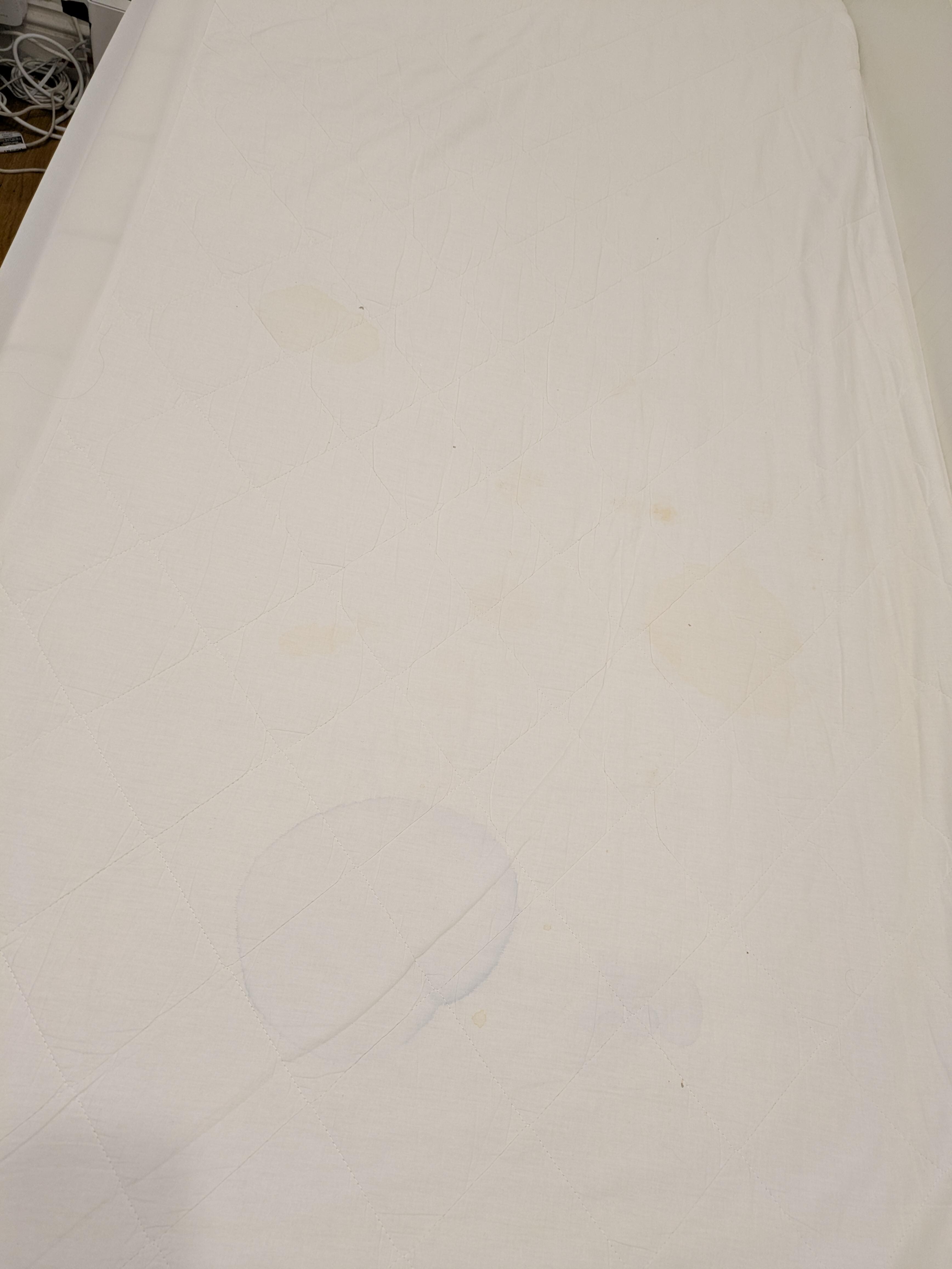 Sheet on the bed...before it was slept in by us!