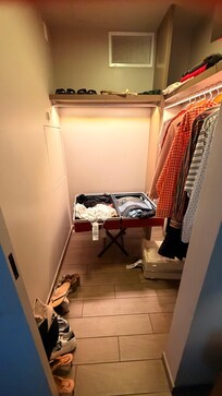 Large walk-in closet with enough hangers