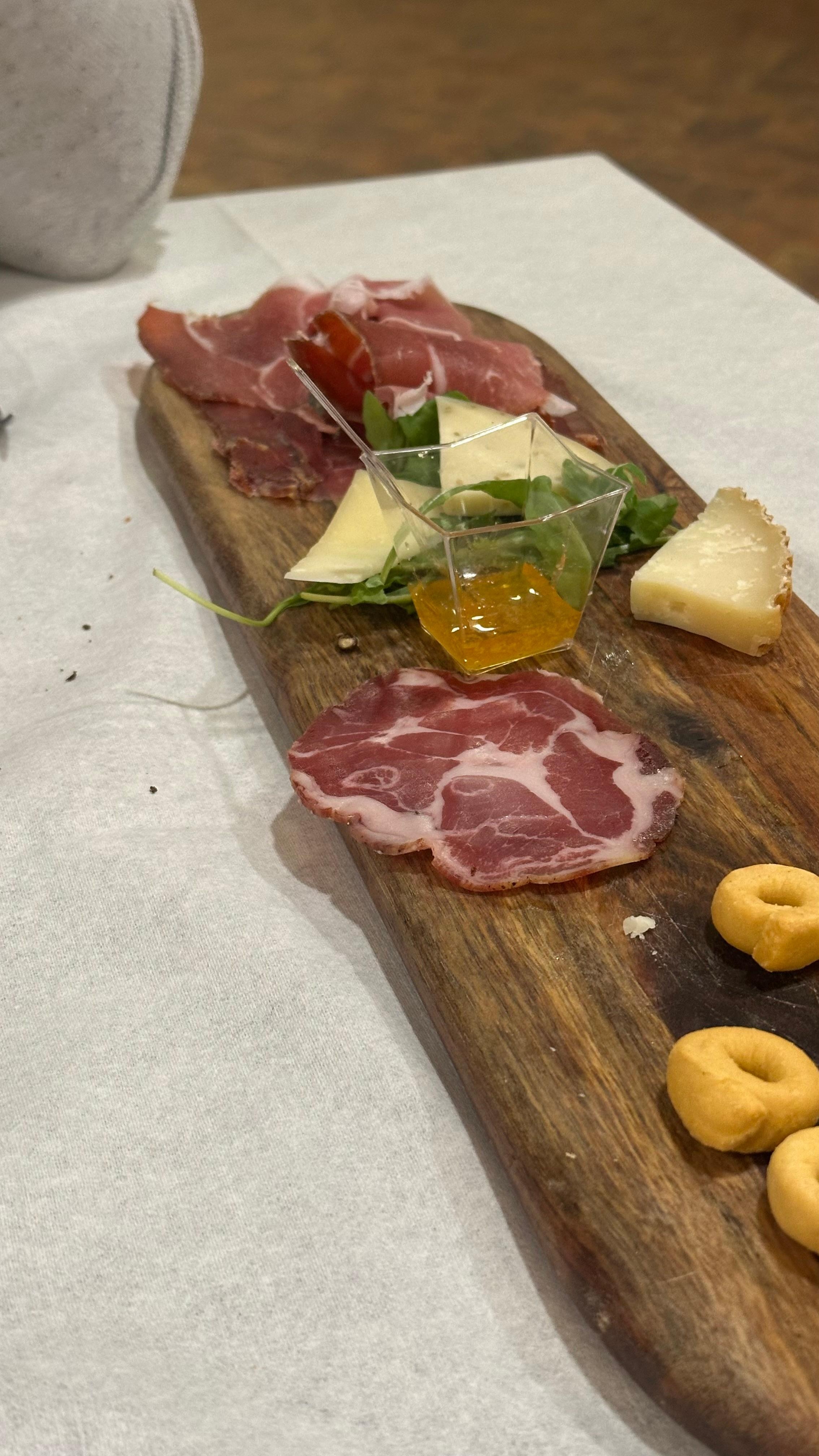 Forgot to snap a picture before having eaten half way through our antipasto, it was great and portions with pasta and calzone were giant!