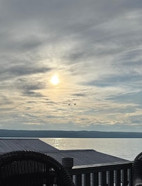 Sun Views from the balcony off the main room in the Lake House